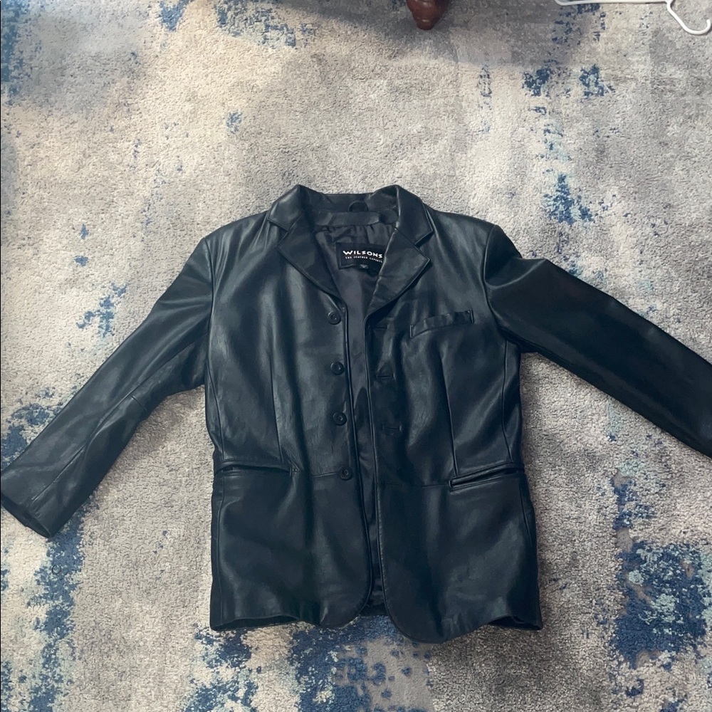 Wilsons Leather Sleek Black Suit Jacket